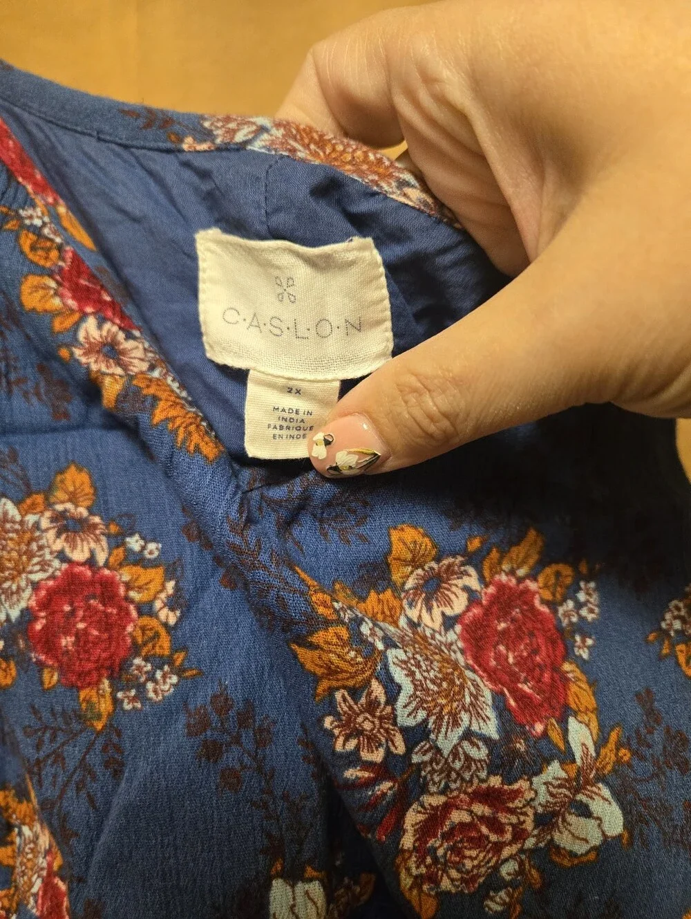 Caslon Blue Floral Spaghetti-Strap Maxi Dress Size 2x